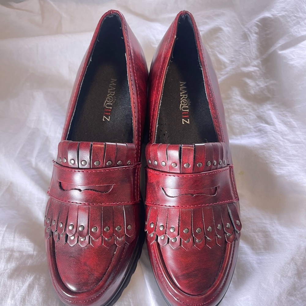 Platform Oxford shoes | MARQUIIZ Brand | Maroon Color | size 7 | Made in Italy